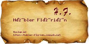 Hübler Flórián névjegykártya